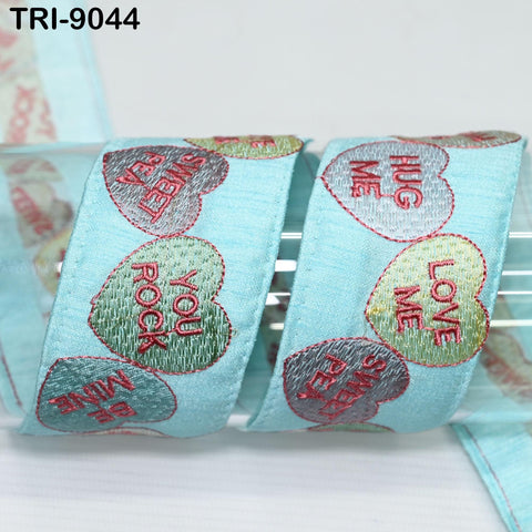 9 Yard Turquoise Embroidery 5cm Ribbon Indian Sari Border Embroidered Disney Princess DIY Crafting Sewing Dog Collar Tote Bag Holidays Decor