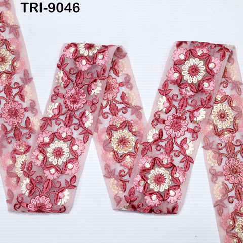 9 Yard Indian 65mm Embroidered Trim Embroidery Saree Ribbon Cushions Sewing Crafting Embellishments Sari Trimmings Border Curtain Home Décor