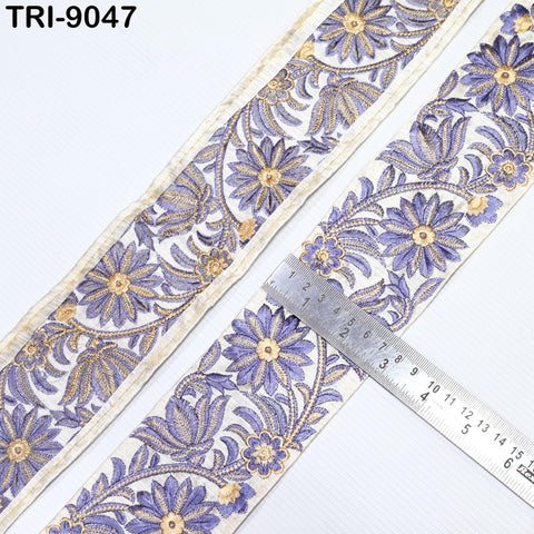 9 Yard 65mm Embroidery Trim Indian Embellishments Hats Bag Saree Trimming Embroidered Ribbon Crafting Sewing Sari Borders Home Decor Drapery