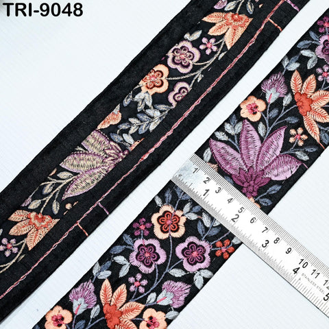 9 Yard Indian 6cm Embroidered Ribbon Embroidery Fabric Trim Decor Sari Border Trimmings Sewing Dress Laces Craft Beach Bags Belts Home Decor