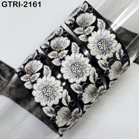 9 Yard Embroidery 3cm Ribbons Fabric Trim Indian Embroidered DIY Crafting Border Sewing Beach Tote Bag Shoe Making Costume Holiday Ornaments