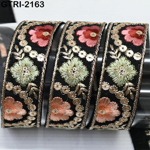 9 Yard Embroidery 3cm Ribbon Trim Fabric Indian Sari Border Crafting Sewing Guitar Belts Beach Bag Cushions Trimming Embellishments