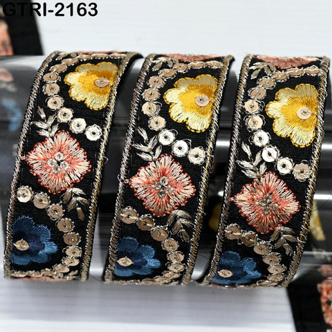 9 Yard Embroidery 3cm Ribbon Trim Fabric Indian Sari Border Crafting Sewing Guitar Belts Beach Bag Cushions Trimming Embellishments