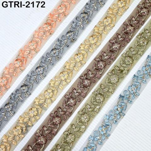 9 Yard 3cm Embroidery Ribbon for Kids Crafting Sewing Costumes Dog Collar Tote Bags, Lampshades, Holidays Decor Embroidered Embellishment