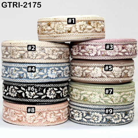 9 Yard 3cm Embroidery Ribbon for Kids Crafting Sewing Costumes Dog Collar Tote Bags, Lampshades, Holidays Decor Embroidered Embellishment