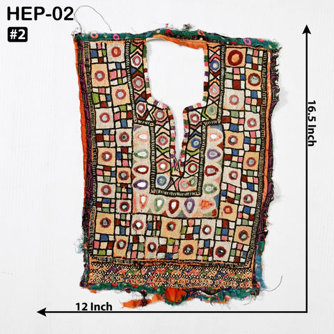 Upcycled Handmade Banjara Neck Yoke/Neckline Kutch Vintage Embellished Indian Tribal Embroidery for Bags Dress Jacket Bohemian Cloth Appliqu