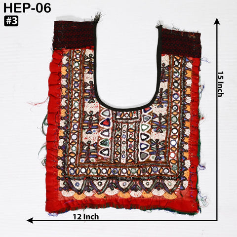 Hand Embroidered New Banjara Neck Yoke, Vintage Kutch Neckline Embellished Indian Tribal Patches for Bags Dress Jacket Boho Cloth Applique