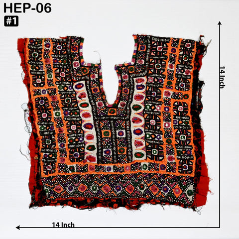New Arrival! Handmade Banjara Neck Yoke Kutch Vintage Embellished Embroidery Neckline Indian Tribal Patches for Dress Jacket Cloth Applique