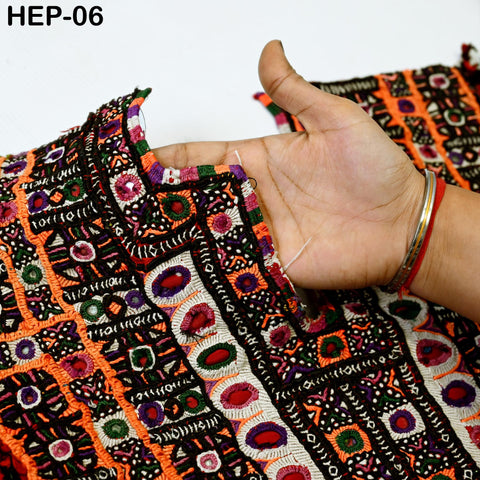 Hand Embroidered New Banjara Neck Yoke, Vintage Kutch Neckline Embellished Indian Tribal Patches for Bags Dress Jacket Boho Cloth Applique