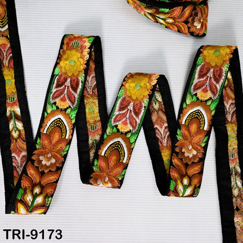 9 Yard Embroidery 4cm Trims Ribbon Embroidered Fabric Saree Wall Hanging Border DIY Crafting Sewing Footware Making Beach Bag Holidays Decor