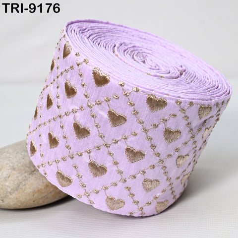 3 Yard Embroidery Ribbon Fabric Trim Saree Border DIY Crafting Sari Sewing Tote Bags Home Decor Embellishment Historic Costumes 10cm