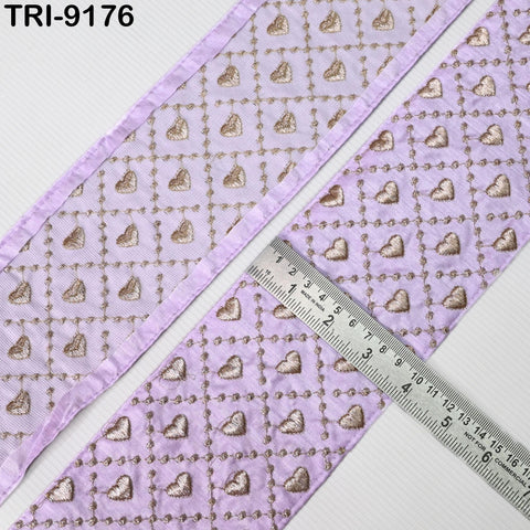 3 Yard Embroidery Ribbon Fabric Trim Saree Border DIY Crafting Sari Sewing Tote Bags Home Decor Embellishment Historic Costumes 10cm