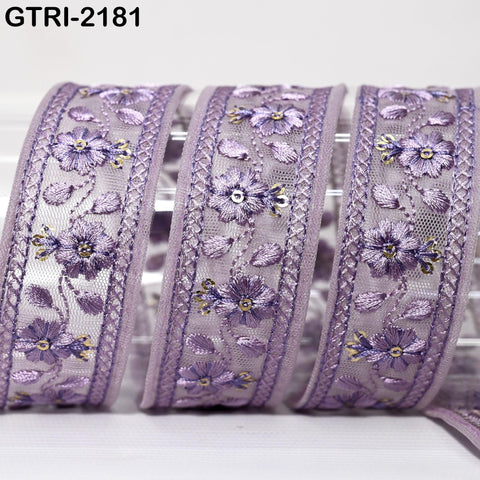 9 Yard Embroidered Fabric 3 CM Trim Gift Wrapping Ribbons Indian Sari Embellishment Sewing DIY Crafting Border Embroidery Cushion Lace