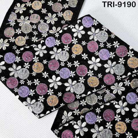 9 Yard Black Embroidery Ribbon 16cm Trims Embellishment Embroidered Saree Border Costumes DIY Crafting Sewing Beach Bag Tote Holidays Decor