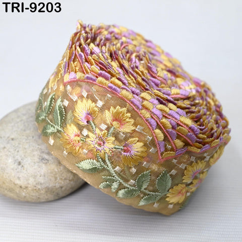 9 Yard Indian 6 cm Scallop Edge Embroidery Trim Embroidered Saree Ribbon Cushions Cover Sewing Crafting Tape Curtains Headbands Sari Border