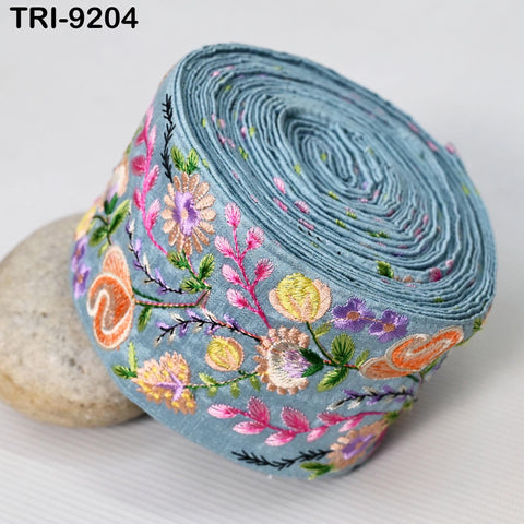 1 Meter 8cm Indian Trims Embroidered Decorative Fabric Laces Sari Border Saree Ribbon Curtains Home Decor Sewing Accessory DIY Crafting