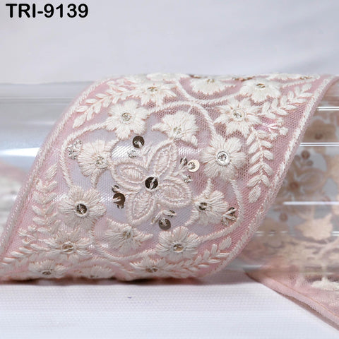 3 Yard Indian Embroidery Trim Embellishment Sari Border Embroidered Saree Ribbon Cushions Home Décor Sewing Clothing Costumes Trimmings 8cm