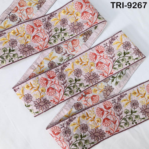 9 Yard Saree Ribbon 8cm Fabric Trim Indian Sari Embroidery Border Sewing Theatrical Costumes Tape Crafting Laces Home Decor Junk Journals