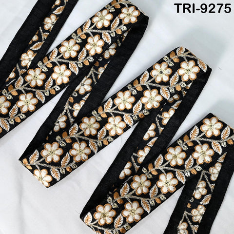 9 Yard Indian Sari Embellishments Embroidery 40mm Trim Embroidered Saree Ribbon Cushions Sewing Crafting Trimmings Curtains Headbands Border