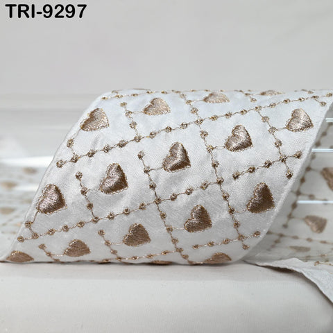 3 Yard Embroidery Ribbon Fabric Trim Saree Border DIY Crafting Sari Sewing Tote Bags Home Decor Embellishment Historic Costumes 10cm