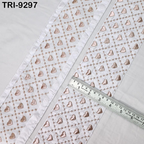 3 Yard Embroidery Ribbon Fabric Trim Saree Border DIY Crafting Sari Sewing Tote Bags Home Decor Embellishment Historic Costumes 10cm