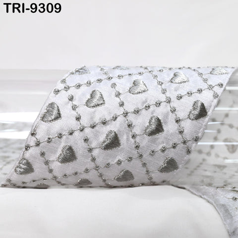 3 Yard White Embroidery Ribbon Trim Saree Border DIY Crafting Sari Sewing Tote Bags Embellishment Historic Costumes Junk Journals 10cm