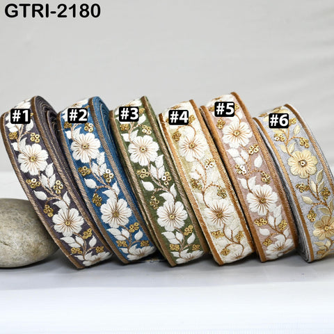 9 Yard 3cm Embroidery Ribbon for Kids Crafting Sewing Costumes Dog Collar Tote Bags, Lampshades, Holidays Decor Embroidered Embellishment