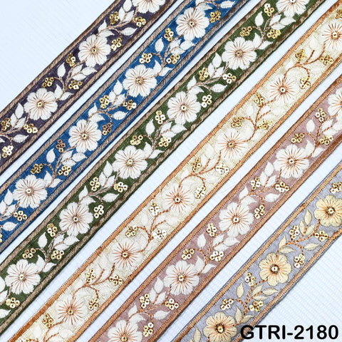 9 Yard 3cm Embroidery Ribbon for Kids Crafting Sewing Costumes Dog Collar Tote Bags, Lampshades, Holidays Decor Embroidered Embellishment
