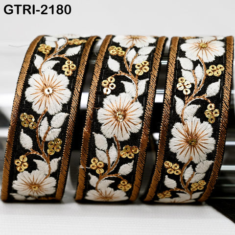 9 Yard 3cm Embroidery Ribbon for Kids Crafting Sewing Costumes Dog Collar Tote Bags, Lampshades, Holidays Decor Embroidered Embellishment