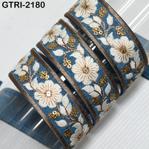 9 Yard 3cm Embroidery Ribbon for Kids Crafting Sewing Costumes Dog Collar Tote Bags, Lampshades, Holidays Decor Embroidered Embellishment