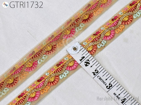 9 Yard Indian 3cm Embroidered Trim Sari Fabric Gift Wrapping Ribbon Embellish Sewing DIY Crafting Border Embroidery Cushions Lace Home Decor
