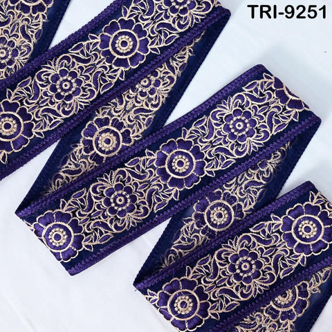 9 Yard Embroidery Ribbon 65mm Fabric Trim Indian Junk Journals Embellishment Crafting Sewing Regency Reticules Embroidered Costumes Border