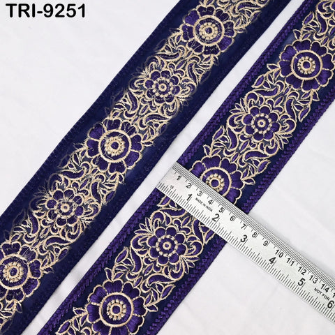 9 Yard Embroidery Ribbon 65mm Fabric Trim Indian Junk Journals Embellishment Crafting Sewing Regency Reticules Embroidered Costumes Border