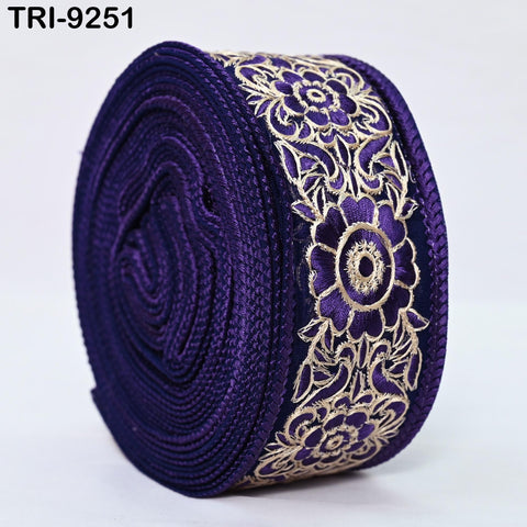 9 Yard Embroidery Ribbon 65mm Fabric Trim Indian Junk Journals Embellishment Crafting Sewing Regency Reticules Embroidered Costumes Border