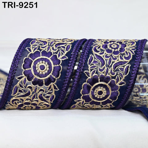9 Yard Embroidery Ribbon 65mm Fabric Trim Indian Junk Journals Embellishment Crafting Sewing Regency Reticules Embroidered Costumes Border