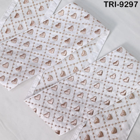 3 Yard Embroidery Ribbon Fabric Trim Saree Border DIY Crafting Sari Sewing Tote Bags Home Decor Embellishment Historic Costumes 10cm