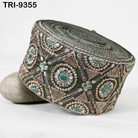 9 Yard Embroidery 8cm Trim Ribbons Indian Sari Border Embroidered DIY Crafting Sewing Regency Reticules Victorian Handbags Junk Journals