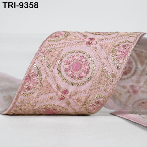 3 Yard Indian Embroidery Trims Embroidered Decorative Fabric 8cm Laces Sari Border Ribbon Curtains Home Decor Sewing Crafting Junk Journals