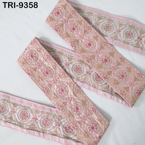 3 Yard Indian Embroidery Trims Embroidered Decorative Fabric 8cm Laces Sari Border Ribbon Curtains Home Decor Sewing Crafting Junk Journals