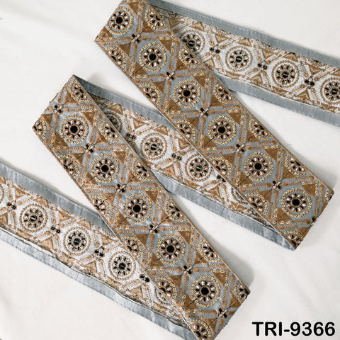 3 Yard Indian Trims Embroidered Decorative Fabric Laces 8cm Sari Border Ribbon Home Decor Sewing Accessory DIY Crafting Victorian Handbags