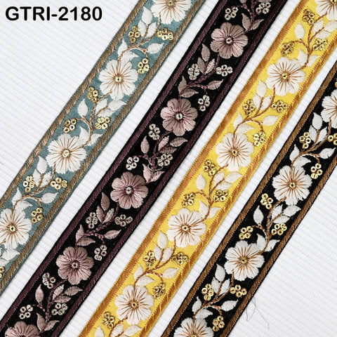 9 Yard 3cm Embroidery Ribbon for Kids Crafting Sewing Costumes Dog Collar Tote Bags, Lampshades, Holidays Decor Embroidered Embellishment