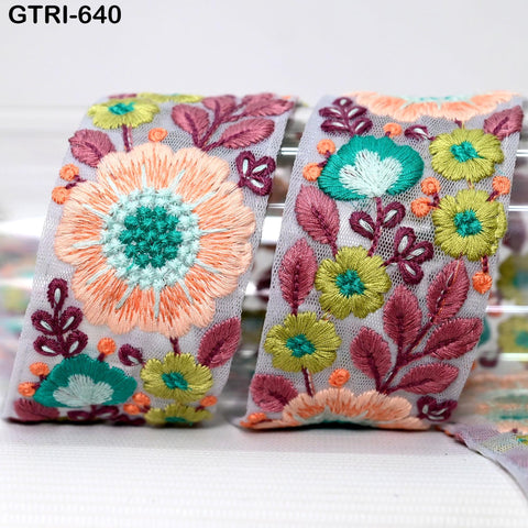 9 Yard Embroidered 5cm Wedding Saree Sewing Embroidery Dress Fabric Trim Indian Ribbon Embellishment Cushions DIY Crafting Sari Border