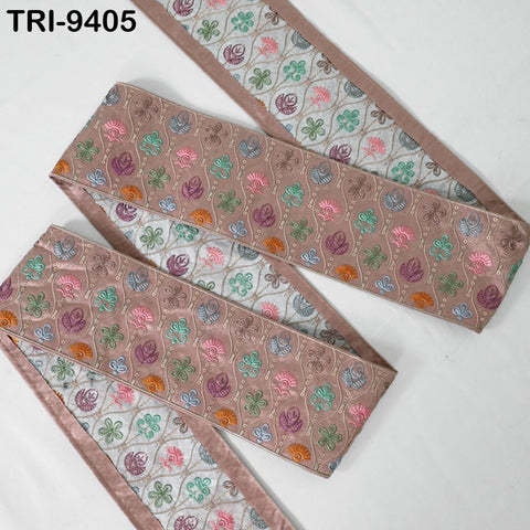 9 Yard Embroidery Ribbon Trim 10cm Saree Border DIY Crafting Sewing Throw Pillow Home Decor Embellishments Historic Costumes Junk Journals