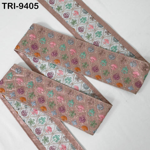 3 Yard Embroidery Ribbon Trim Saree Border DIY Crafting Sewing Throw Pillow Home Decor Embellishments Historic Costumes Junk Journals 10cm