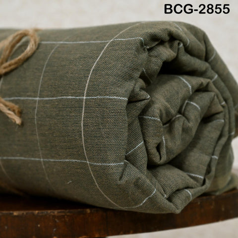 Handwoven Organic Kala Cotton Check Fabric by the Yard Kutch Handloom Indian Sewing Summer Women Dress Baby Swaddle Blankets Home Decor