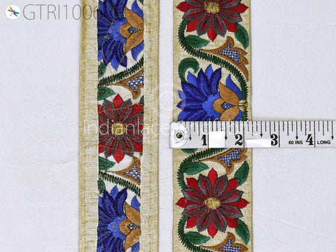 9 Yard Embroidered Fabric 5cm Trim Embroidery Embellishment Costume Cushion DIY Ribbon Sewing Crafting Border Indian Wedding Dress Lace