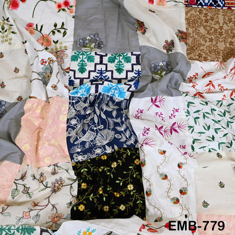 53" Stitched Patchwork Brocade Victorian Costumes Banarasi Indian Fabric by the Yard for Crafting Cocktails Dresses Coat Home Decor Valances