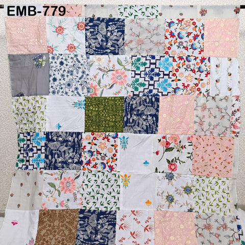 53" Stitched Patchwork Brocade Victorian Costumes Banarasi Indian Fabric by the Yard for Crafting Cocktails Dresses Coat Home Decor Valances