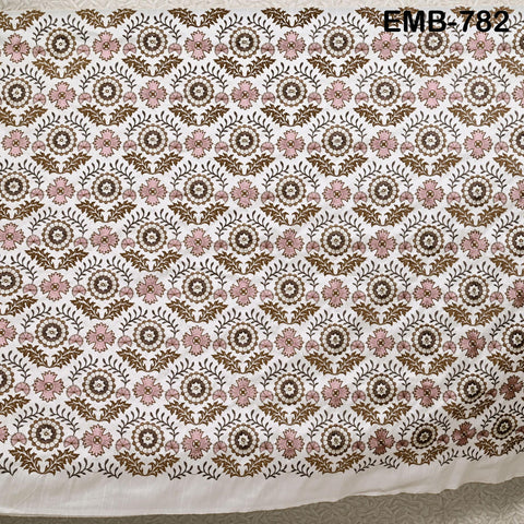 Pink Embroidered Fabric by the yard Embroidery Wedding Dresses Theatrical Historical Regency Reticules, Victorian Handbags Junk Journals