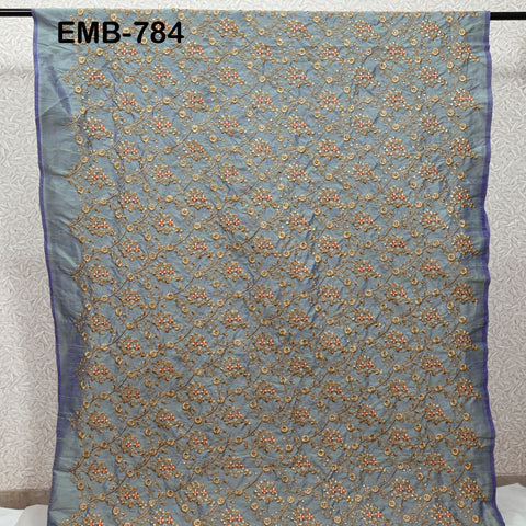 Indian Embroidered Fabric by the yard Sewing Crafting Wedding Dress Embroidery Costumes Blouses Mid Length Coats Short Jackets Curtain